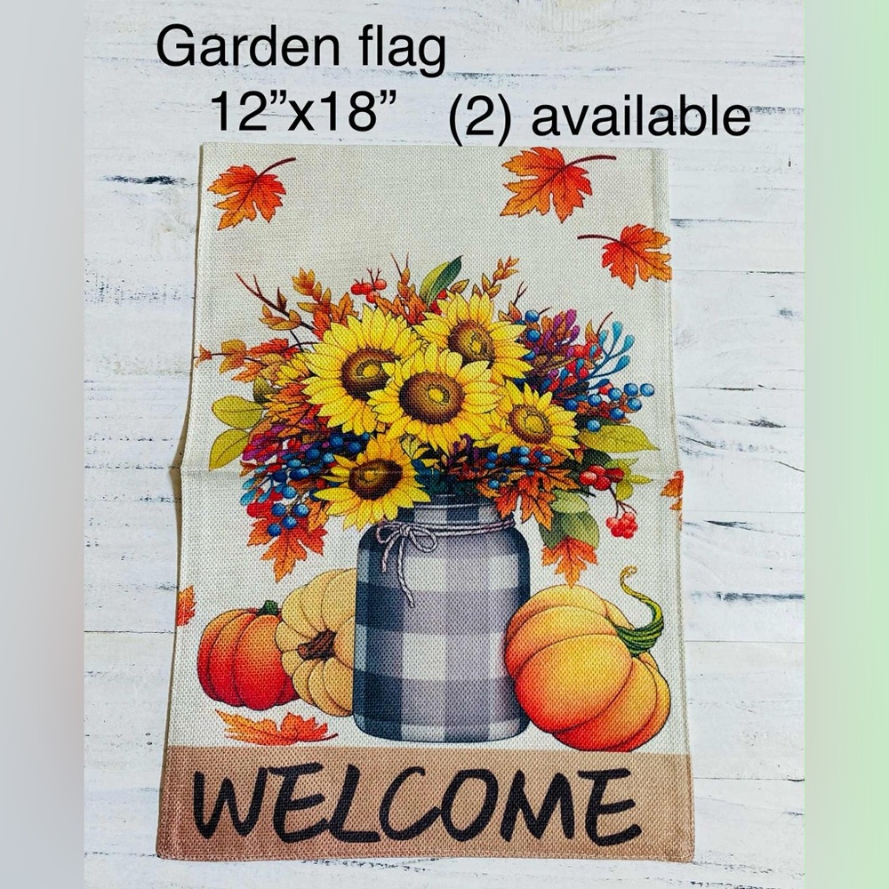 Autumn Welcome flag with Sunflower and Pumpkin Design